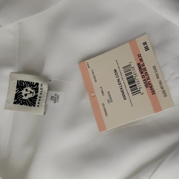 Anne Klein Womens Tie-Front Camellia Blouse Top size 2x New with tags - Picture 7 of 9